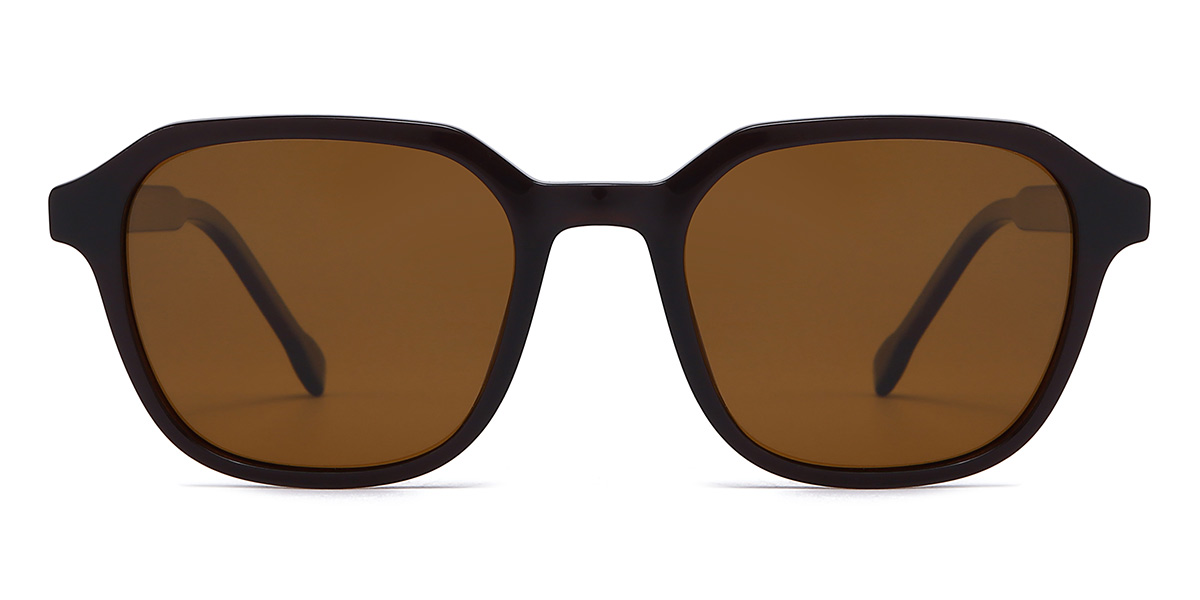 Brown Brown Darian Glasses - Rectangle Sunglasses