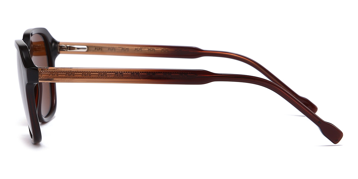 Brown Brown Darian Glasses - Rectangle Sunglasses