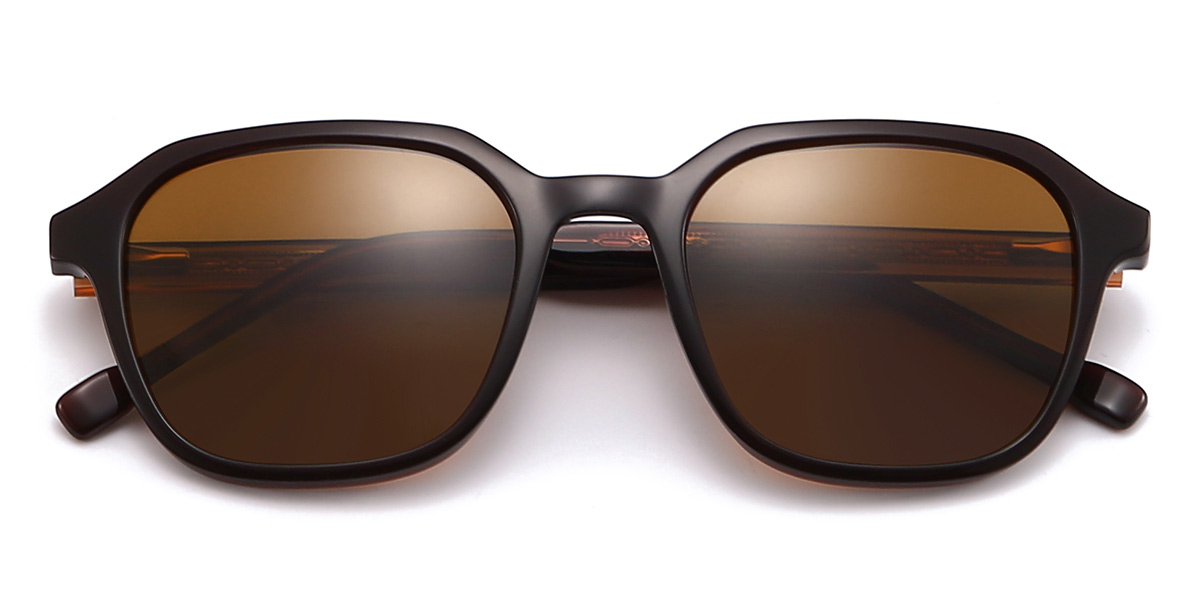 Brown Brown Darian Glasses - Rectangle Sunglasses