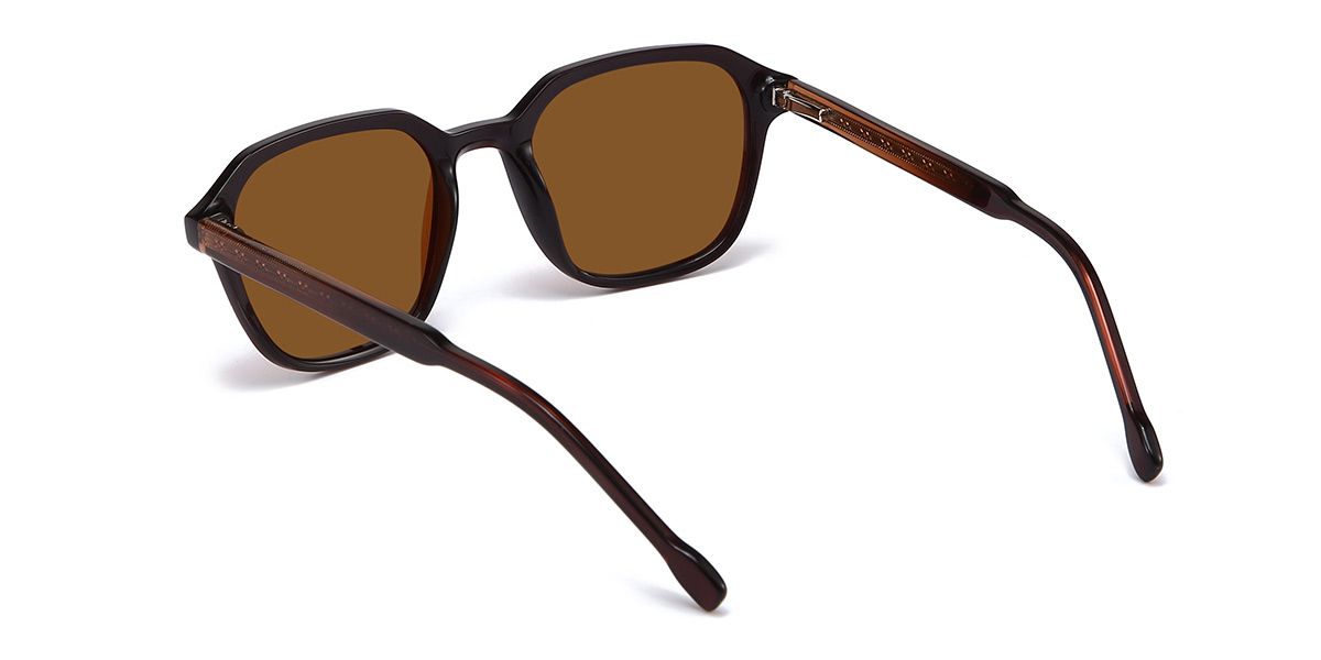 Brown Brown Darian Glasses - Rectangle Sunglasses