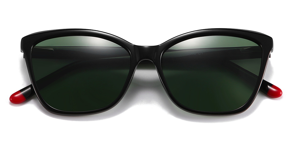 Preto Verde escuro Joanna Óculos - Cat Eye Sunglasses