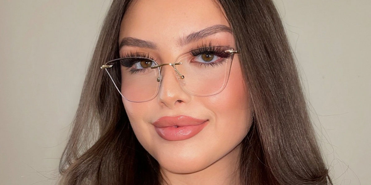 Gold Red Barbara Glasses - Cat Eye Glasses