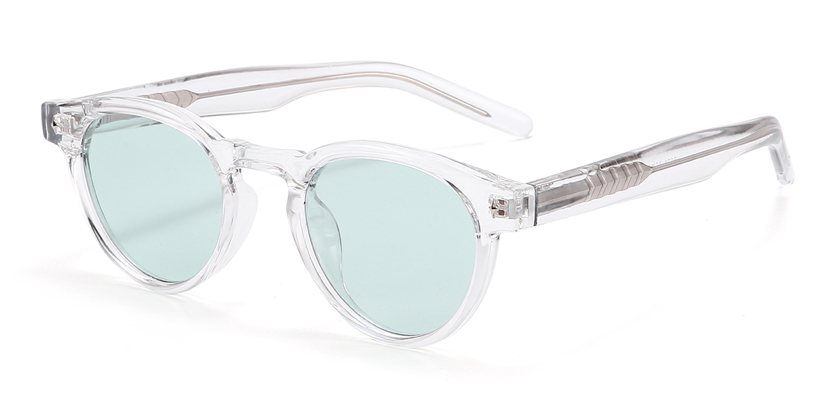 Clear Blue Gwyneth Glasses - Oval Sunglasses