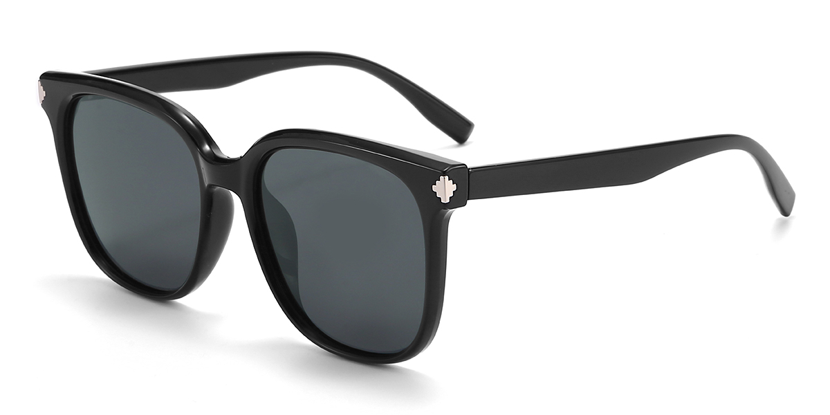 Black Grey Ines Glasses - Square Sunglasses