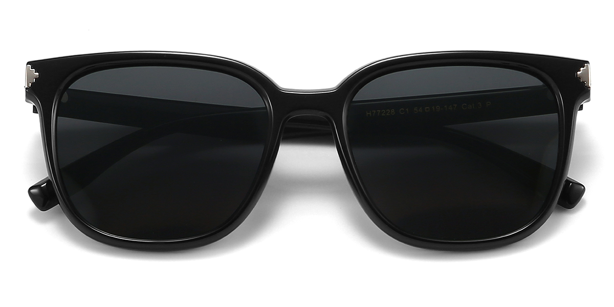 Black Grey Kendall Glasses - Square Sunglasses