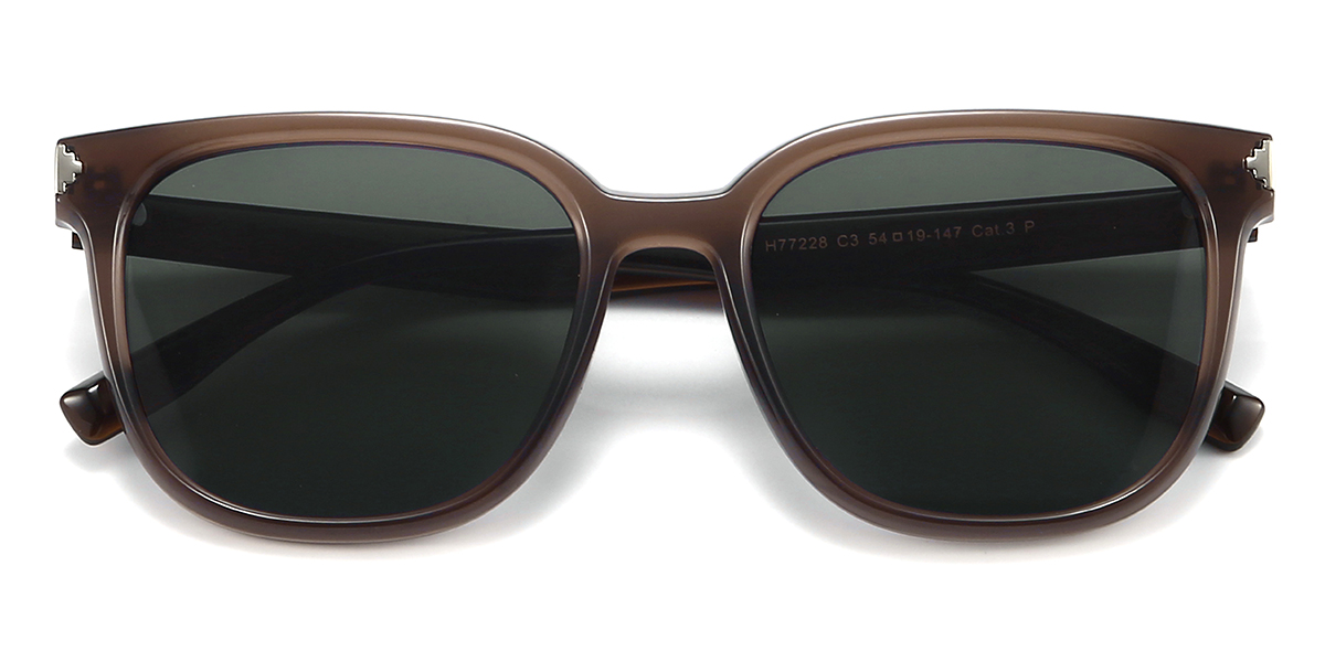 Marron Gris Kendall Lunettes - Square Sunglasses