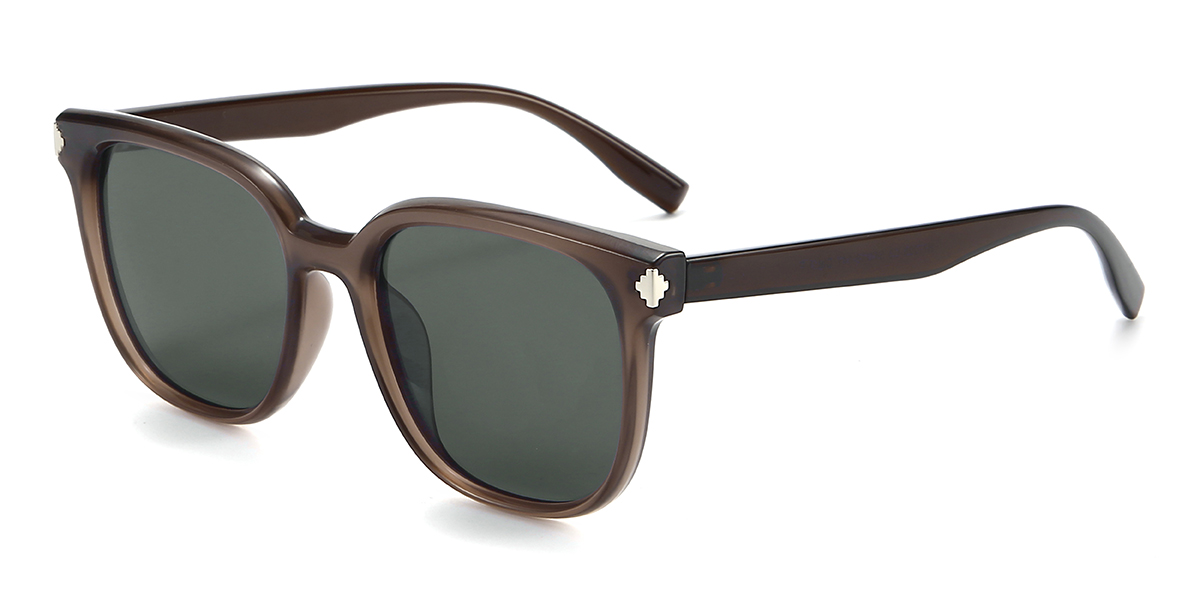 Marron Gris Kendall Lunettes - Square Sunglasses