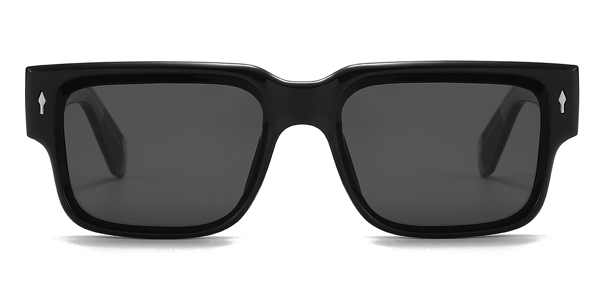 Black Grey Eddie - Rectangle Sunglasses