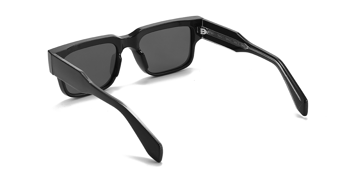 Negro Gris Eddie Gafas - Rectangle Sunglasses