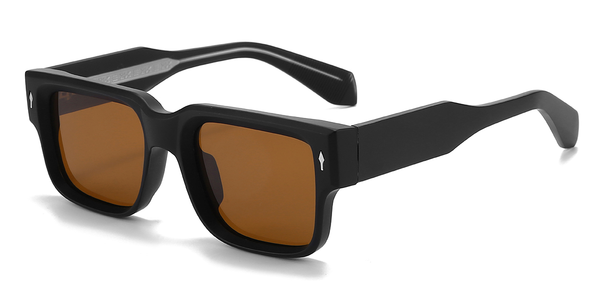 Black Brown Eddie Glasses - Rectangle Sunglasses