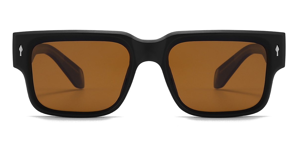 Black Brown Eddie Glasses - Rectangle Sunglasses