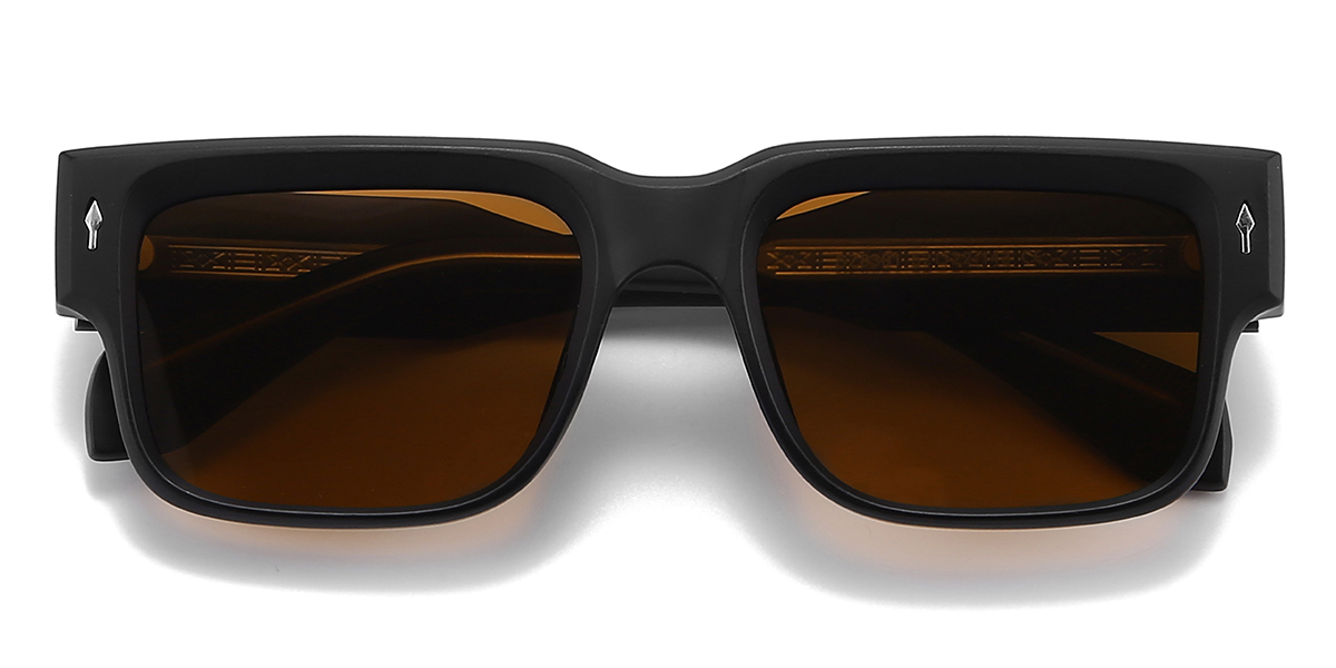 Black Brown Eddie Glasses - Rectangle Sunglasses