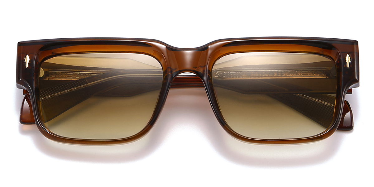 Brown Gradual Brown Eddie Glasses - Rectangle Sunglasses