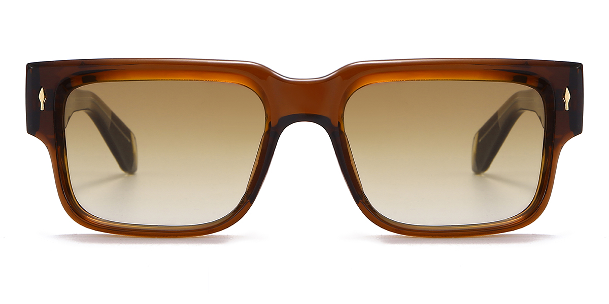 Brown Gradual Brown Eddie Glasses - Rectangle Sunglasses