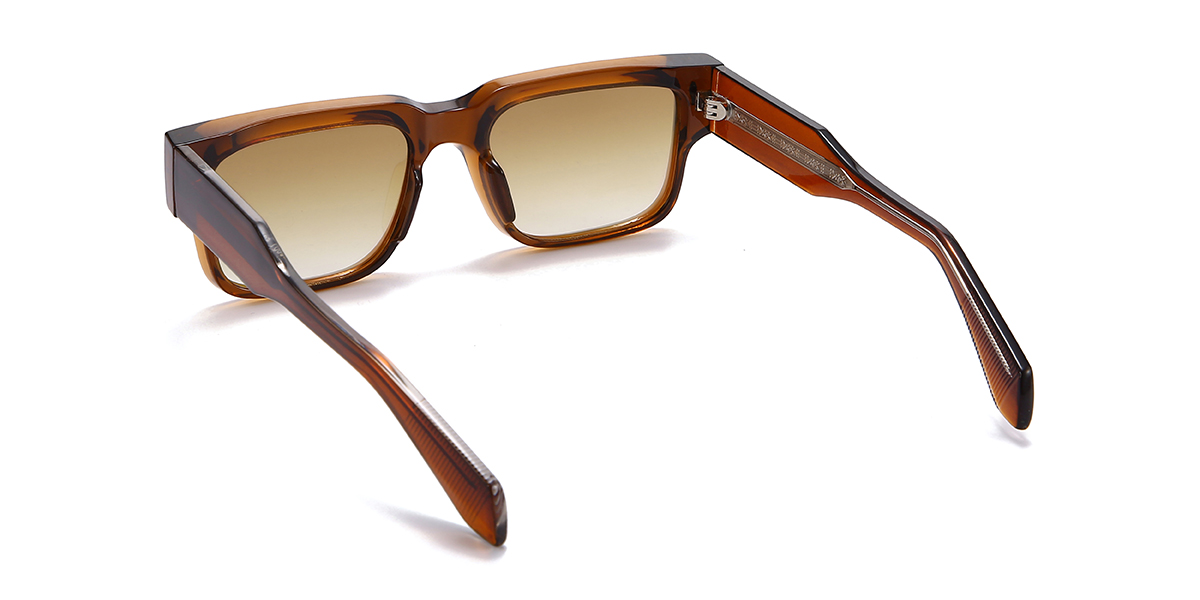 Brown Gradual Brown Eddie Glasses - Rectangle Sunglasses