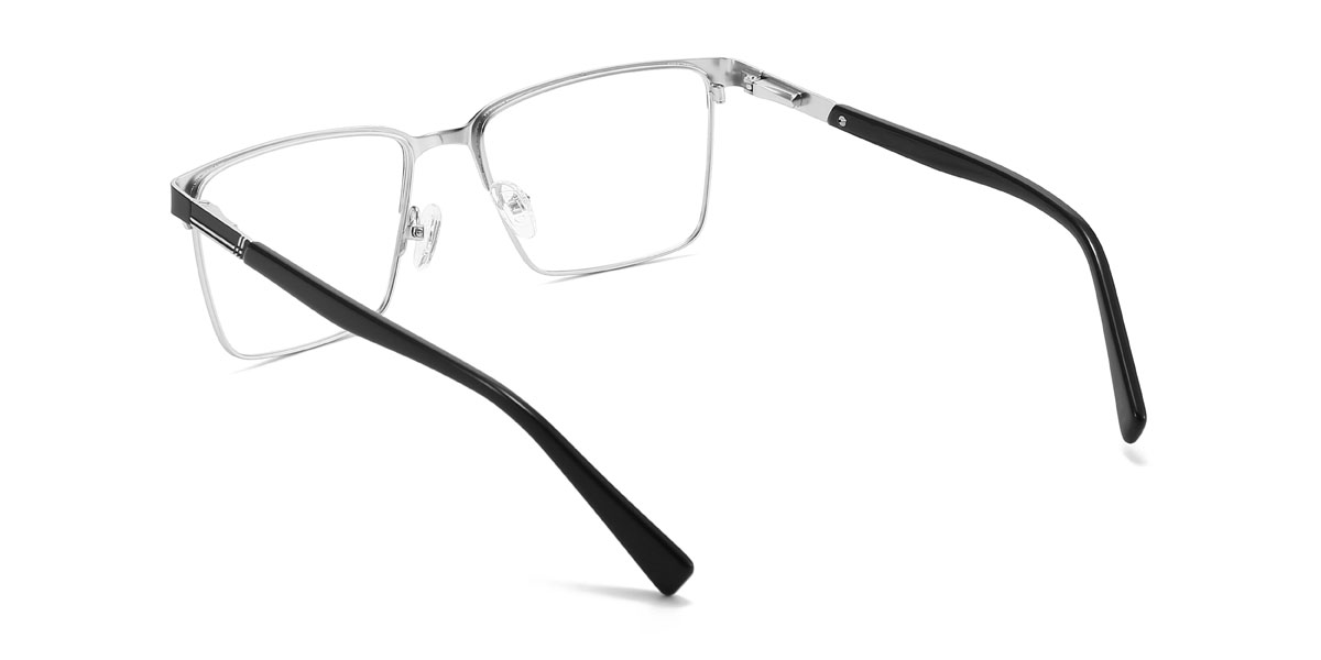 Negro Plata Dave Gafas - Rectangle Glasses