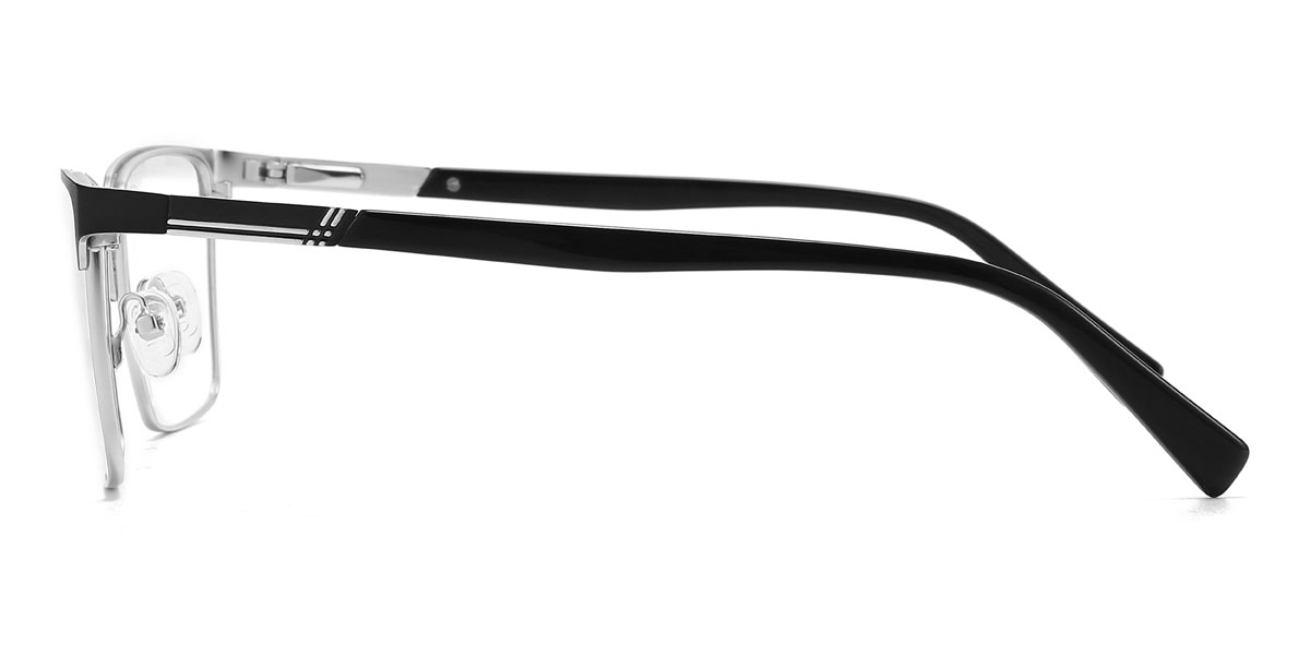 Negro Plata Dave Gafas - Rectangle Glasses