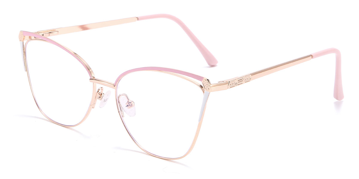 Gold Pink Hayley Glasses - Cat Eye Glasses