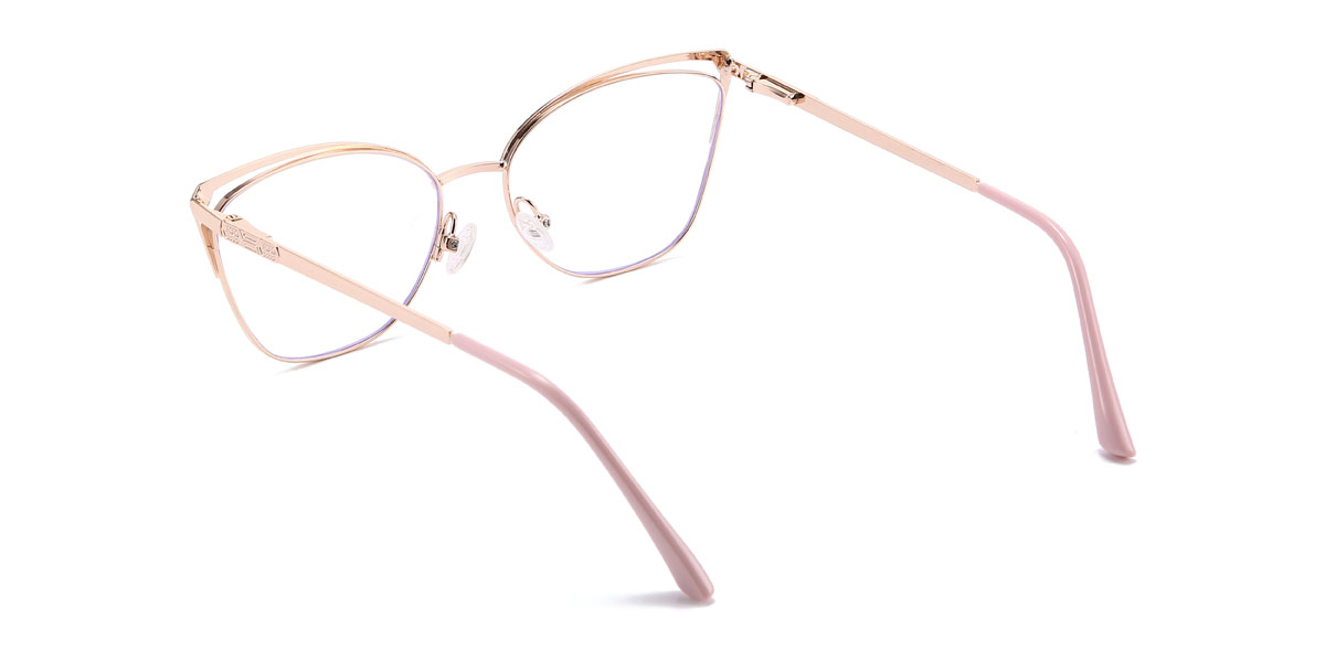 Gold Pink Hayley Glasses - Cat Eye Glasses