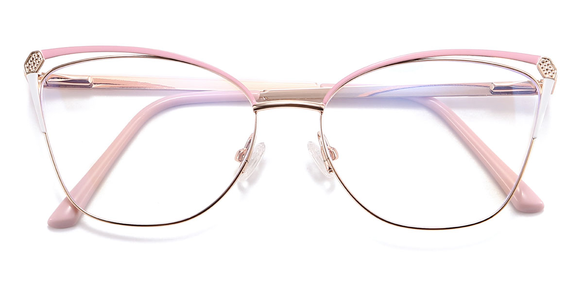 Gold Pink Hayley Glasses - Cat Eye Glasses