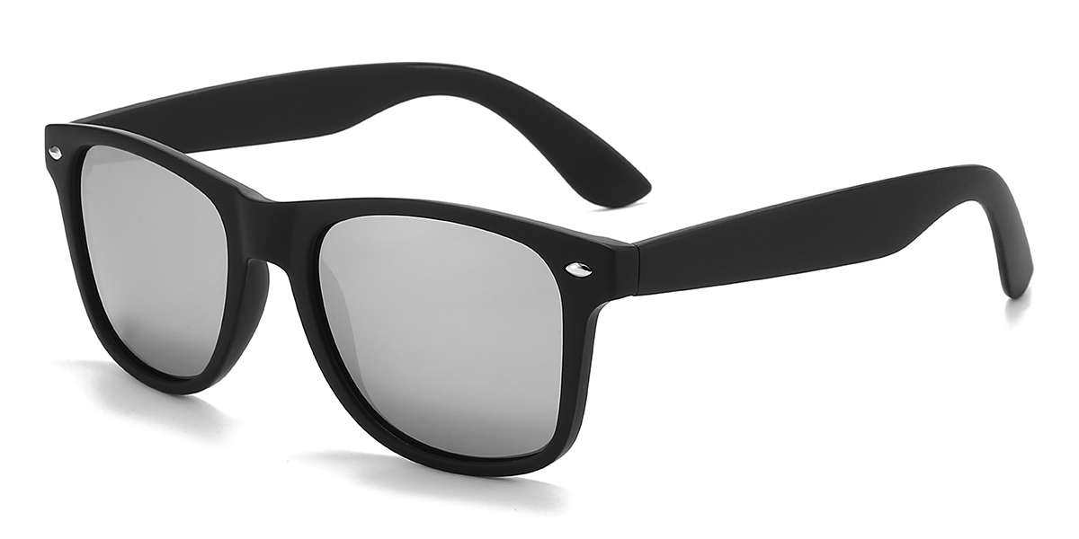 Black White Mirror Fernando Glasses - Rectangle Sunglasses