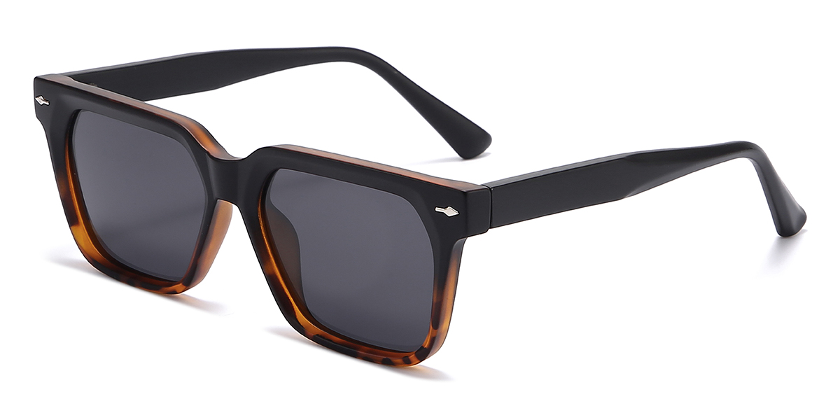 Black Tortoiseshell Gradual Grey Raphael Glasses - Rectangle Sunglasses