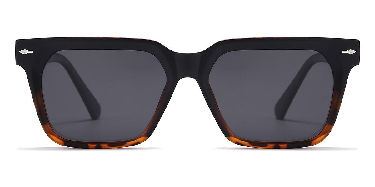 Black Tortoiseshell Gradual Grey Raphael Glasses - Rectangle Sunglasses