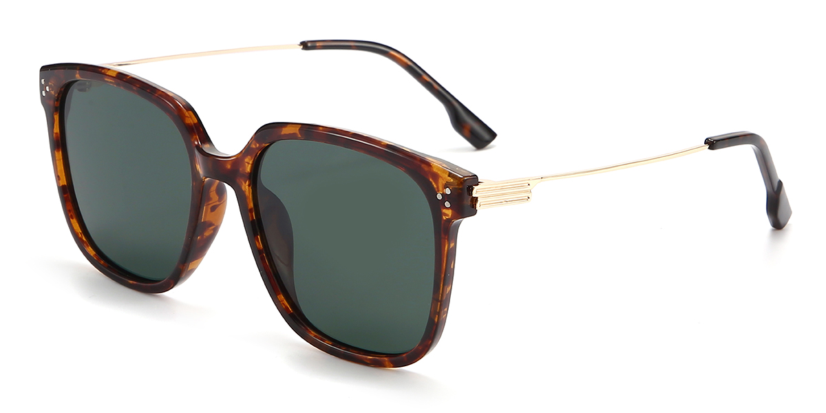 Écaille de tortue Vert foncé Journey Lunettes - Square Sunglasses