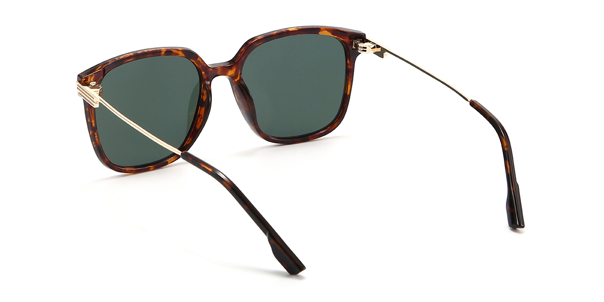 Écaille de tortue Vert foncé Journey Lunettes - Square Sunglasses