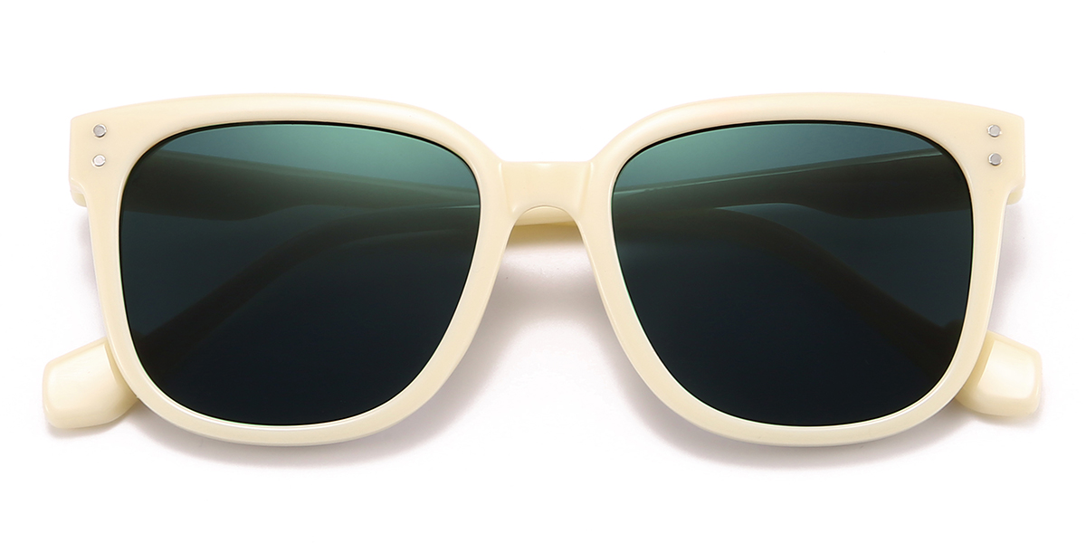 Blanco lechoso Gris Krue Gafas - Square Sunglasses