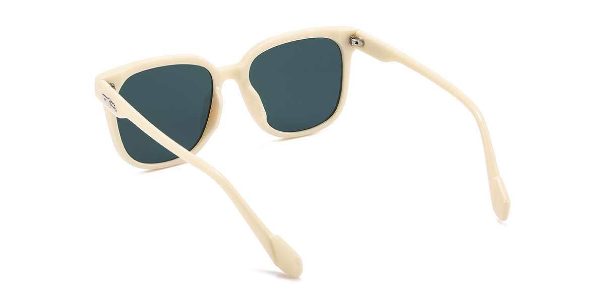 Blanco lechoso Gris Krue Gafas - Square Sunglasses