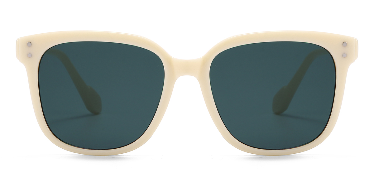 Blanco lechoso Gris Krue Gafas - Square Sunglasses