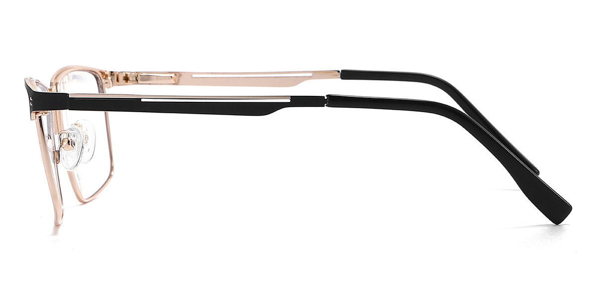 Rosé Gold Schwarz Leland Brille - Rectangle Glasses