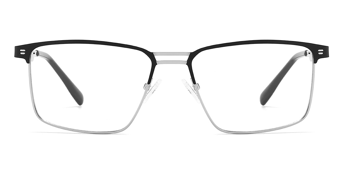Black Silver Leland Glasses - Rectangle Glasses