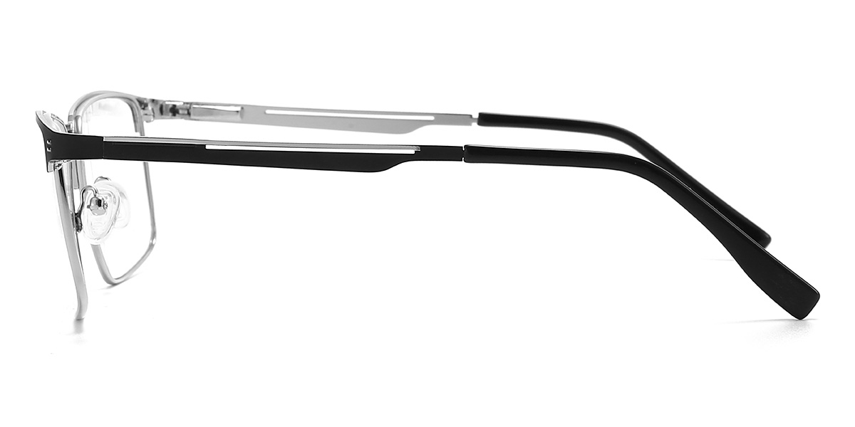 Black Silver Leland Glasses - Rectangle Glasses