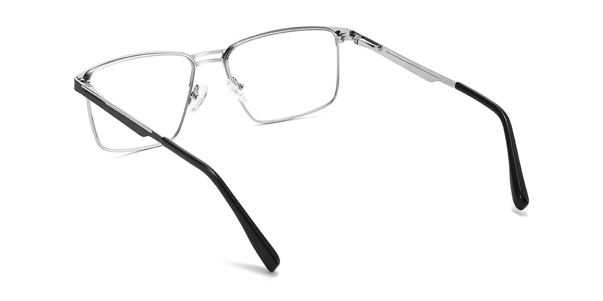 Black Silver Leland Glasses - Rectangle Glasses