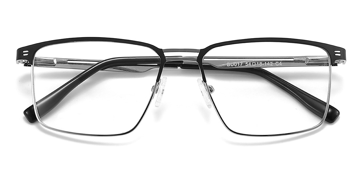 Black Silver Leland Glasses - Rectangle Glasses