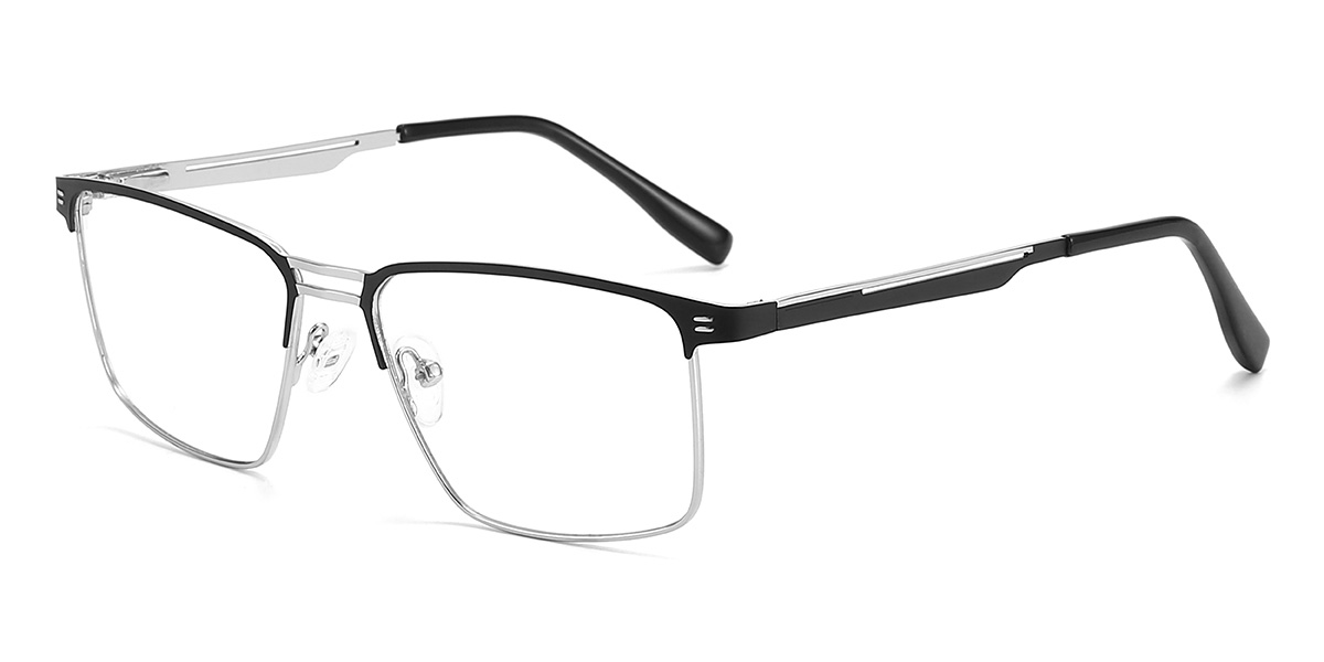 Black Silver Leland Glasses - Rectangle Glasses