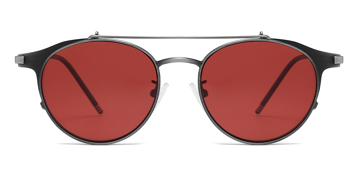 Silver Red Wayne Glasses - Aviator Sunglasses