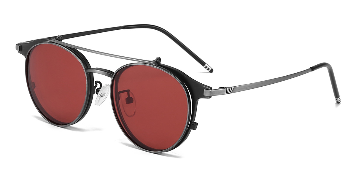 Silver Red Wayne Glasses - Aviator Sunglasses
