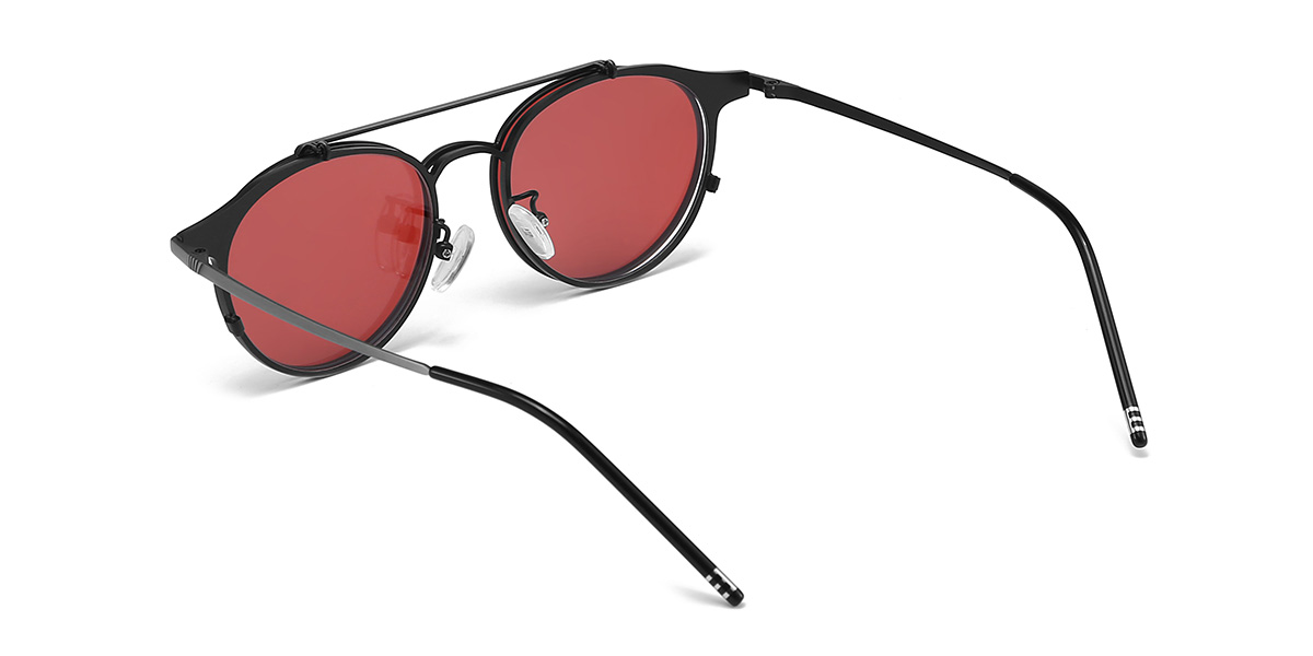 Silver Red Wayne Glasses - Aviator Sunglasses