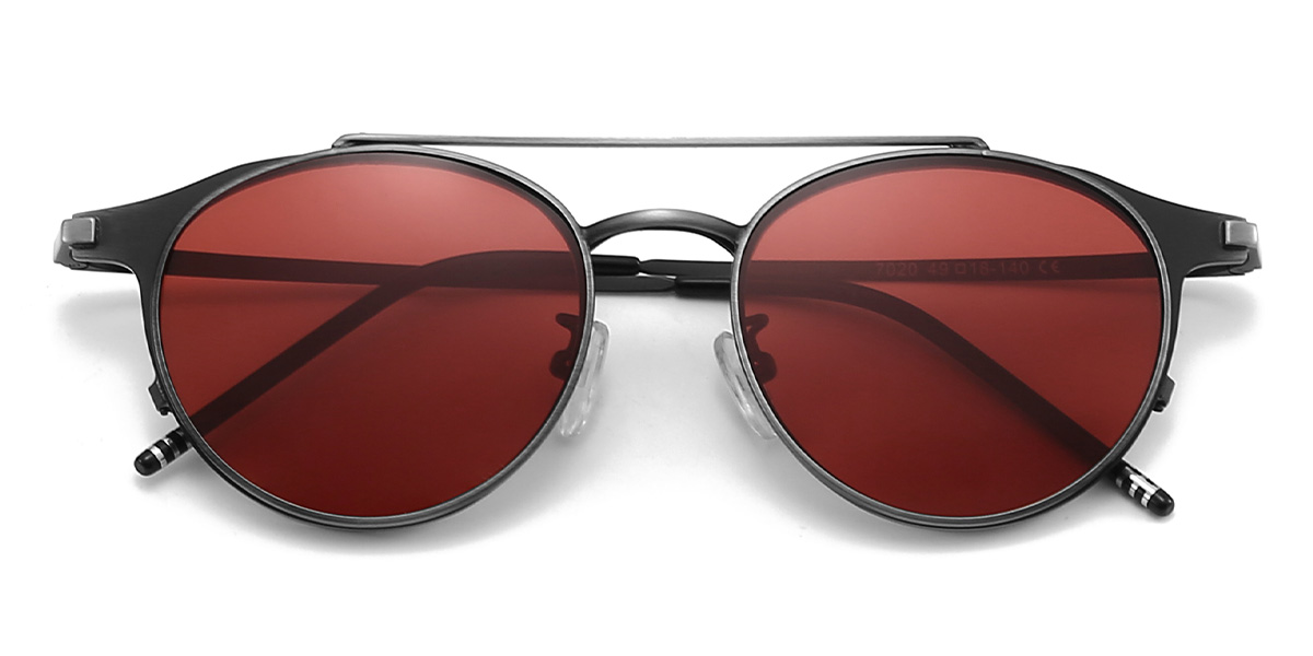 Silver Red Wayne Glasses - Aviator Sunglasses