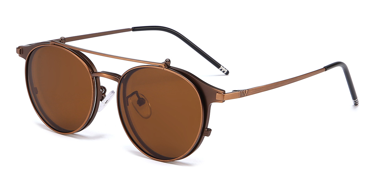 Brown Brown Wayne Glasses - Aviator Sunglasses