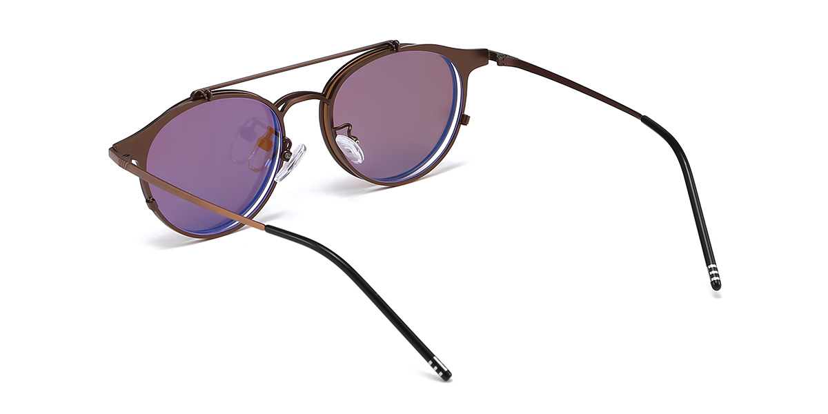 Brown Brown Wayne Glasses - Aviator Sunglasses