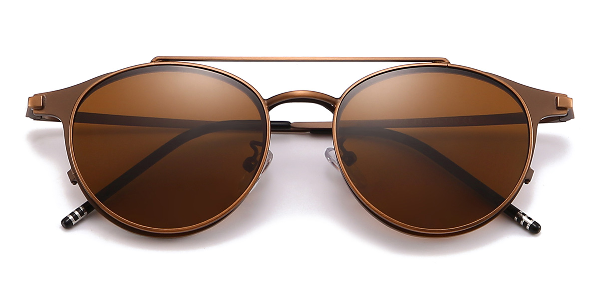 Brown Brown Wayne Glasses - Aviator Sunglasses