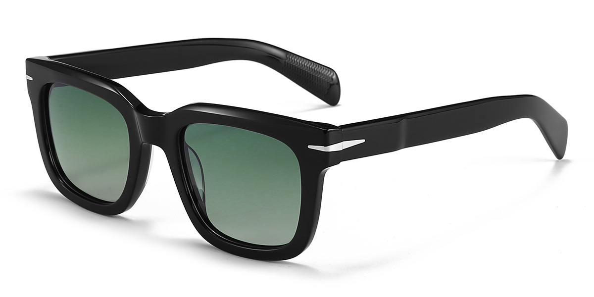 Negro Gradual Verde Emmitt Gafas - Rectangle Sunglasses