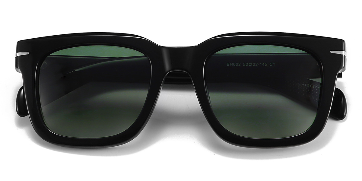 Negro Gradual Verde Emmitt Gafas - Rectangle Sunglasses