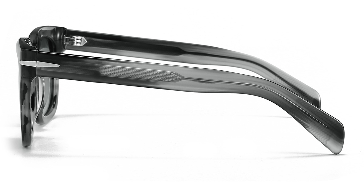 Black Tortoiseshell Gradual Grey Emmitt Glasses - Rectangle Sunglasses