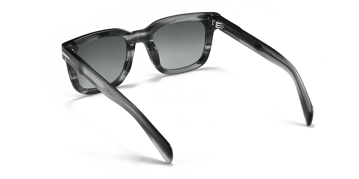 Black Tortoiseshell Gradual Grey Emmitt Glasses - Rectangle Sunglasses