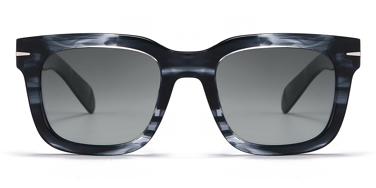 Black Marble Grey Emmitt Glasses - Rectangle Sunglasses